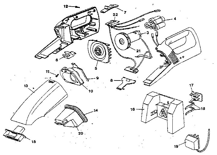 Unit Parts Diagram and Parts List for DB6000TY2  Black and Decker Hand Vacuum